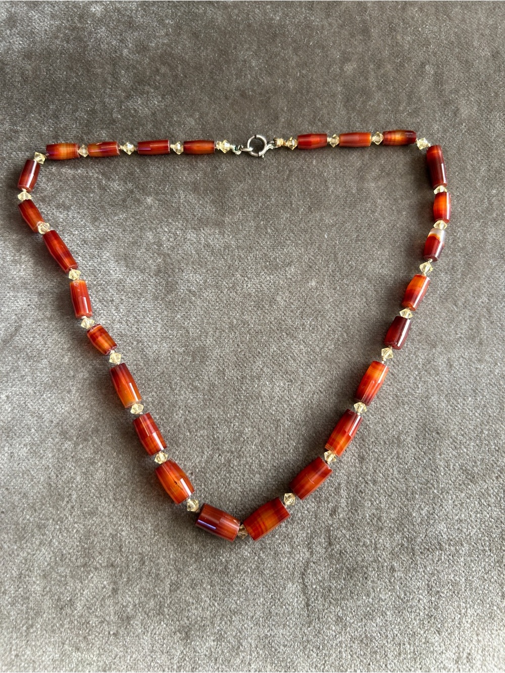 Gold-Accent Amber Red celluloid 19” Beaded Necklace - Women's Jewelry